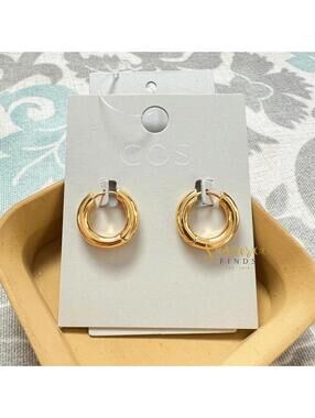 COS Chunky Huggie Hoop Earrings